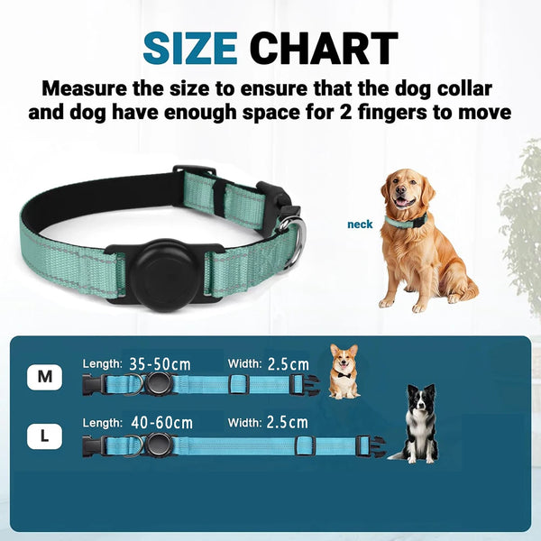 Reflective AirTag Dog Collar