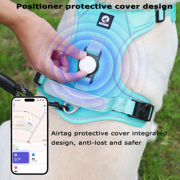 Reflective Dog Harness with Airtag