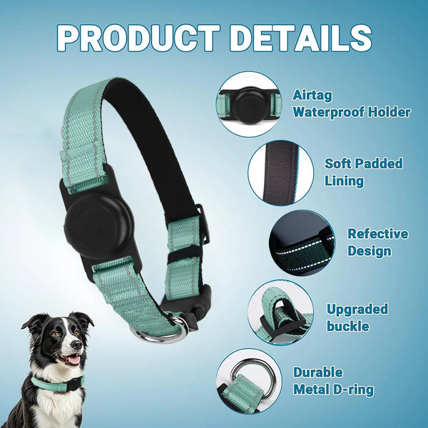 Reflective AirTag Dog Collar
